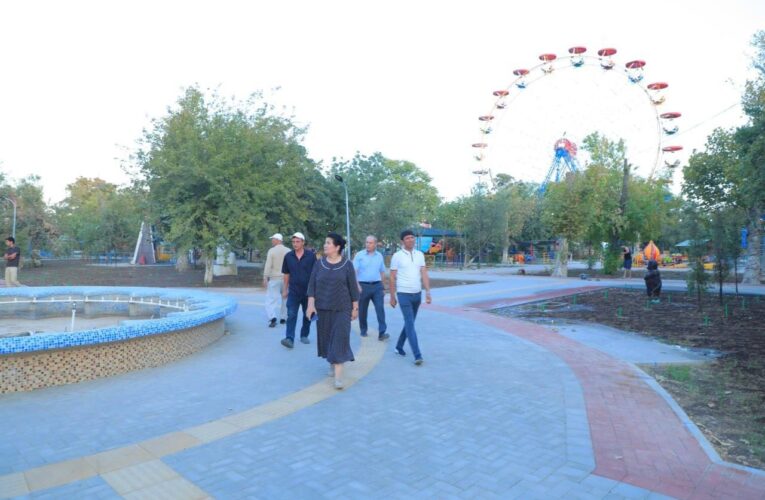 Kattaqo‘rg‘on shahar Istirohat bog‘idagi ishlar o‘rganildi